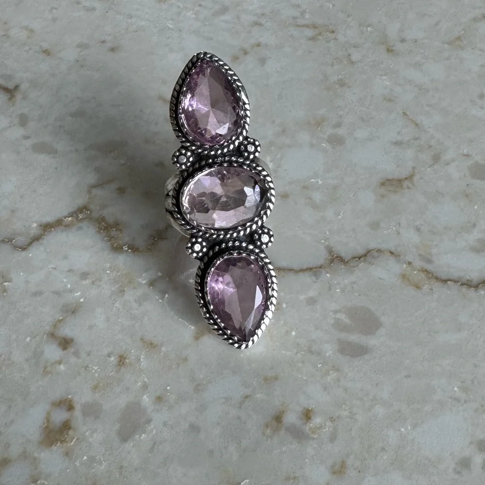 NWOT Sundance Wildflower Embrace Ring, Pink Kunzite, Sterling Silver - Picture 5 of 9